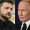 Ukrainian President Volodymyr Zelensky and Russian President Vladimir Putin. AFP